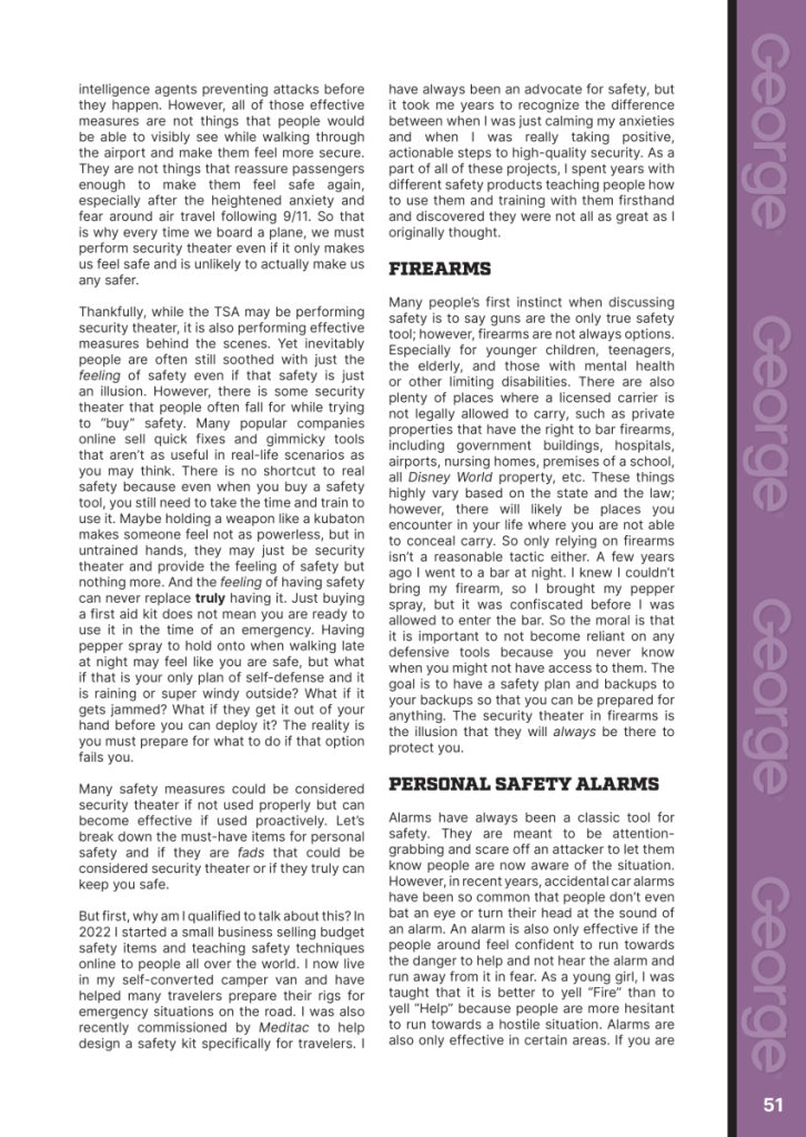 Price of Feeling Safe  at george magazine