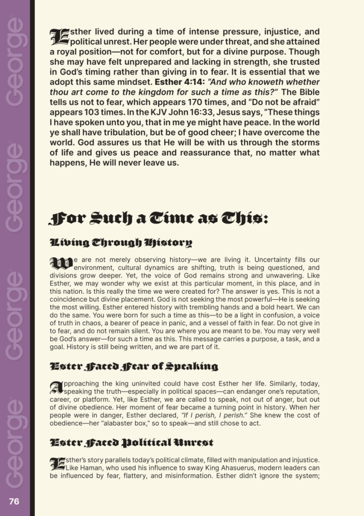 FEAR NOT: For Such a Time as This  at george magazine