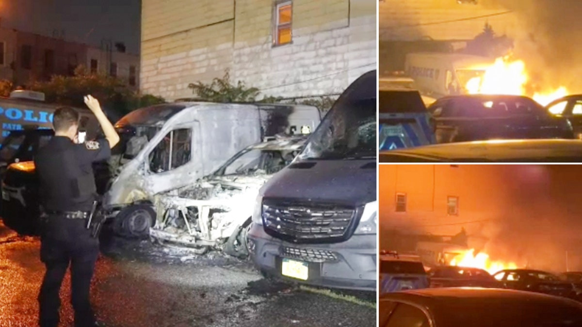 Anti-ICE rioters fight with NYPD, set police cars on fire  at george magazine