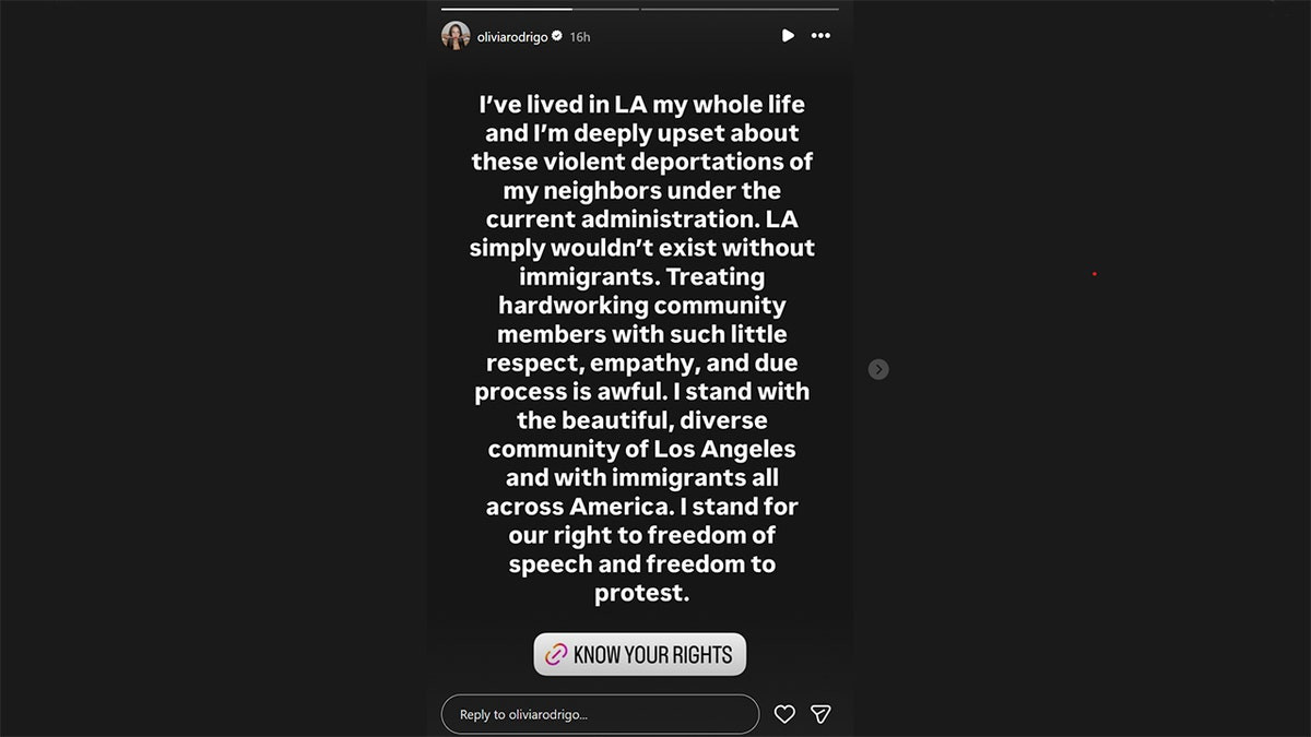 Singer Olivia Rodrigo 'deeply upset' at 'violent deportations' happening in Los Angeles  at george magazine