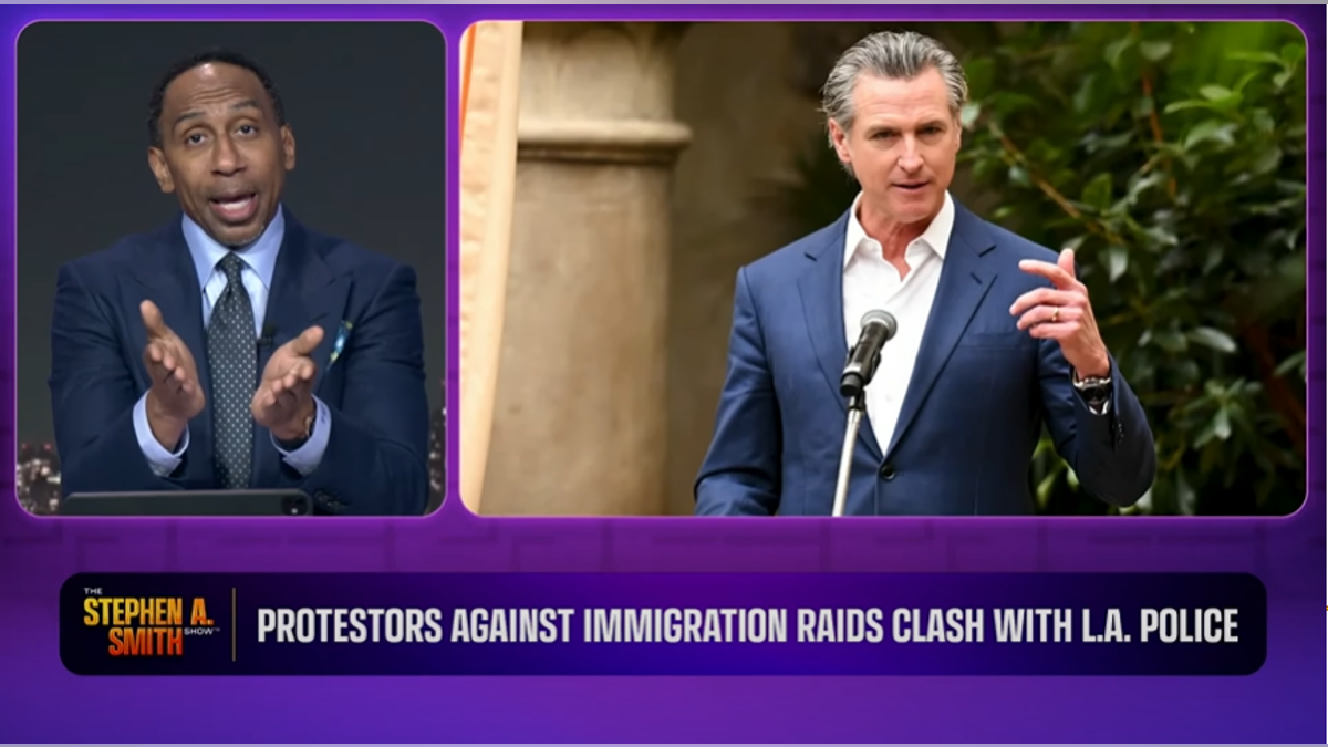 Stephen A. Smith warns Newsom's possible run for presidency may be jeopardized by LA riots  at george magazine