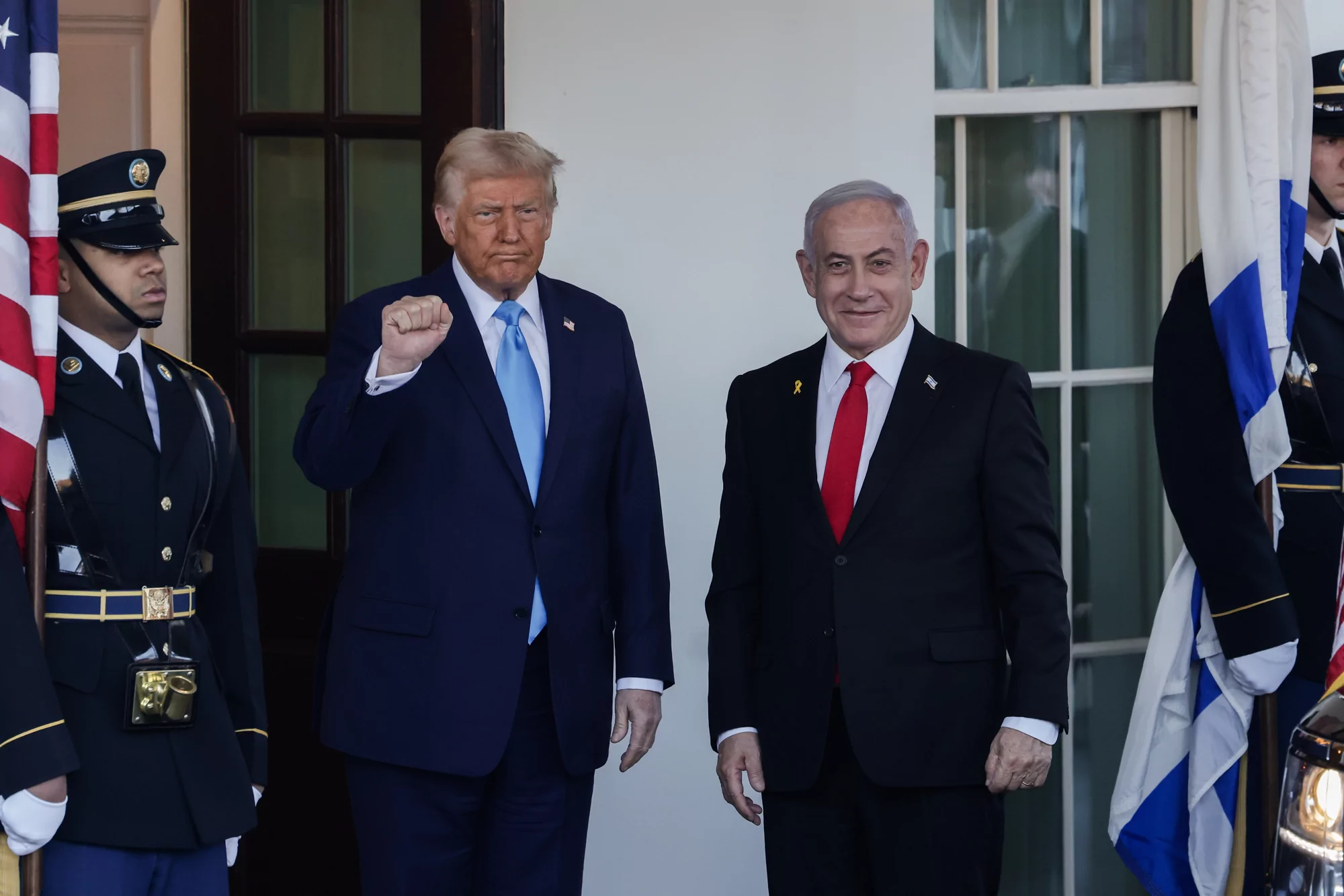Protests begin in DC ahead of Netanyahu meeting with Trump  at george magazine