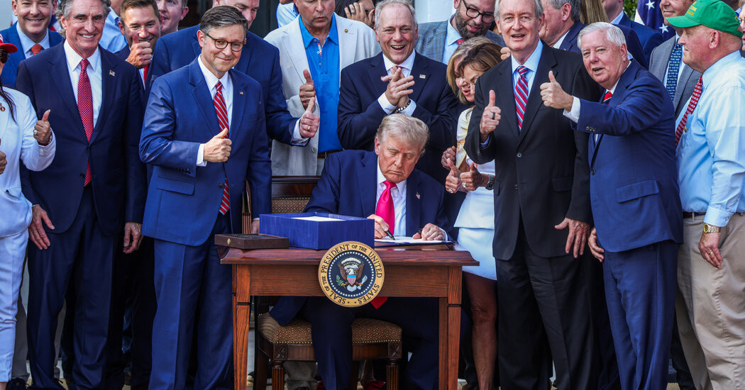 Trump Signs Signature Policy Bill at Independence Day Event  at george magazine