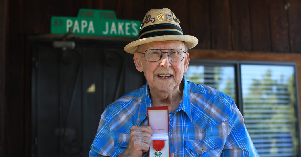 Jake Larson, D-Day Veteran and TikTok Star, Dies at 102  at george magazine