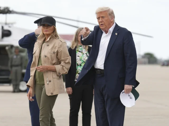 Trump promises to rebuild, lashes out at ‘evil’ reporter during Texas visit