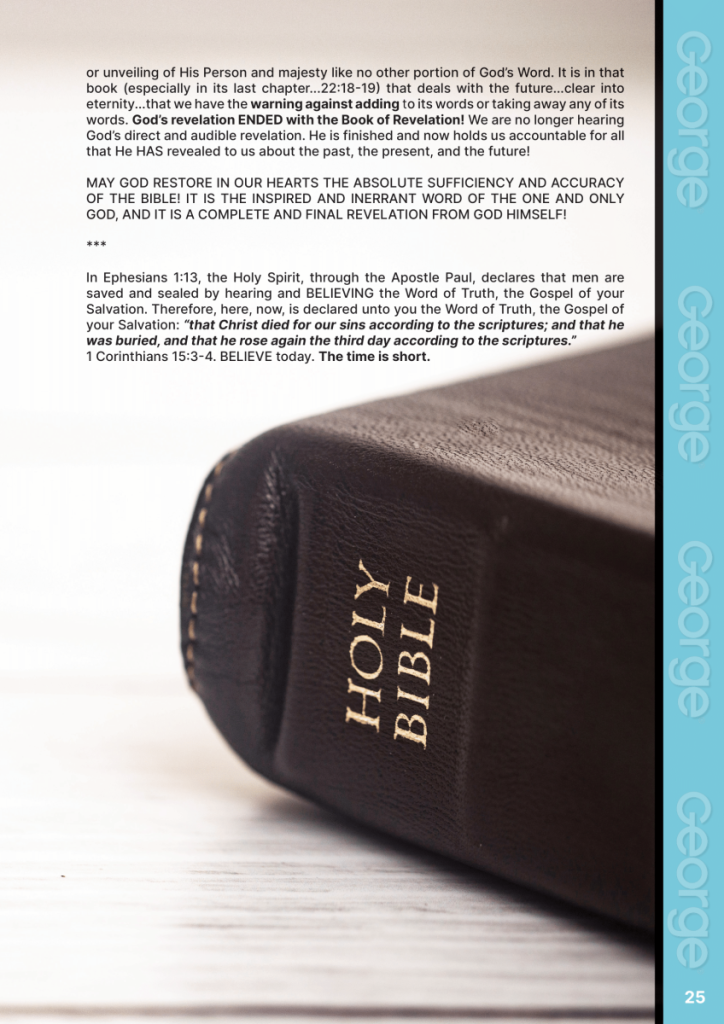 HOW DO WE KNOW IF A PERSON IS SPEAKING FROM GOD’S REVELATION OR NOT?  at george magazine