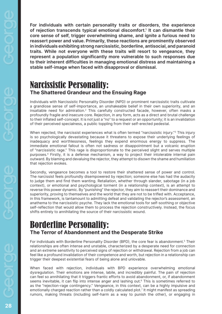 The Unbearable Sting: Why Some Personalities Choose Vengeance Over Acceptance After Rejection  at george magazine