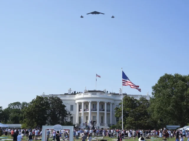Trump lauds ‘flawless’ Iran mission as B-2 bomber, fighter jets fly past White House