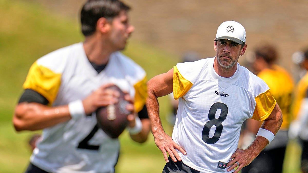 Aaron Rodgers shrugs off opening Steelers training camp with a pick: 'I'm gonna throw some touchdowns, too'  at george magazine