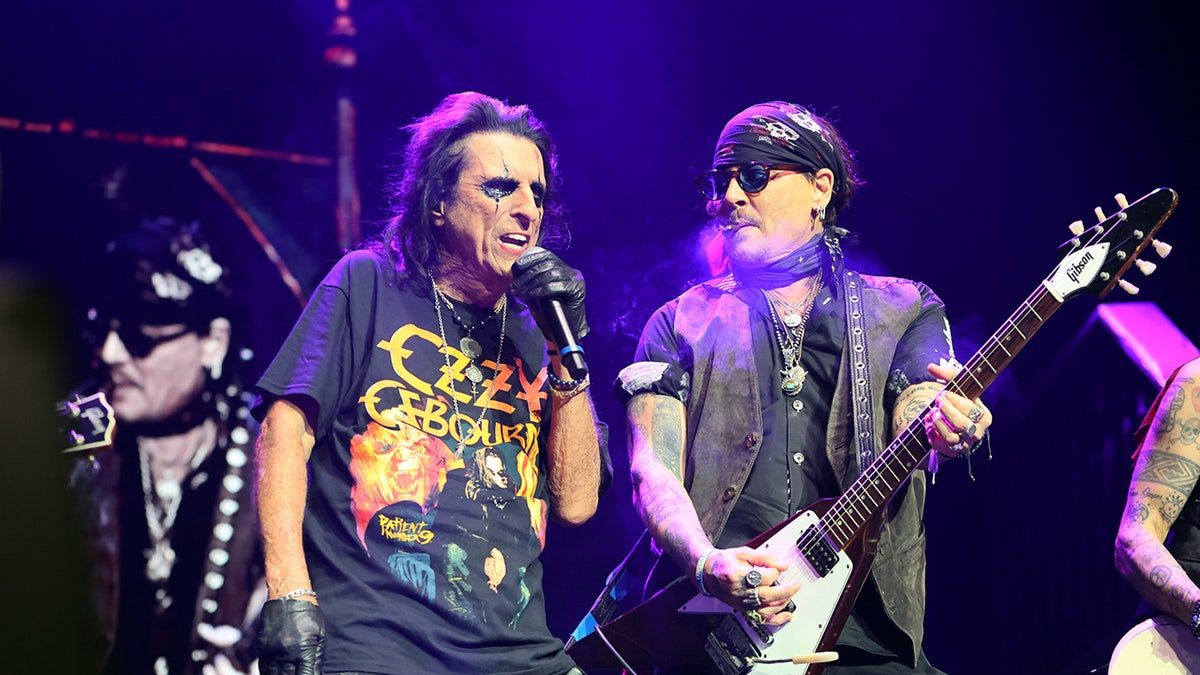 Johnny Depp honors Ozzy Osbourne in surprise performance alongside Alice Cooper  at george magazine