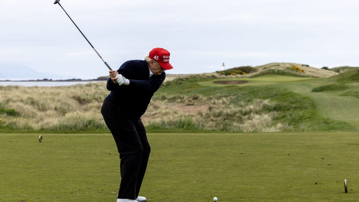 Trump mocks Biden's golf game after viral video of president's drive  at george magazine