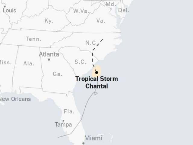 Tropical Storm Warnings Issued in the Carolinas Ahead of Chantal