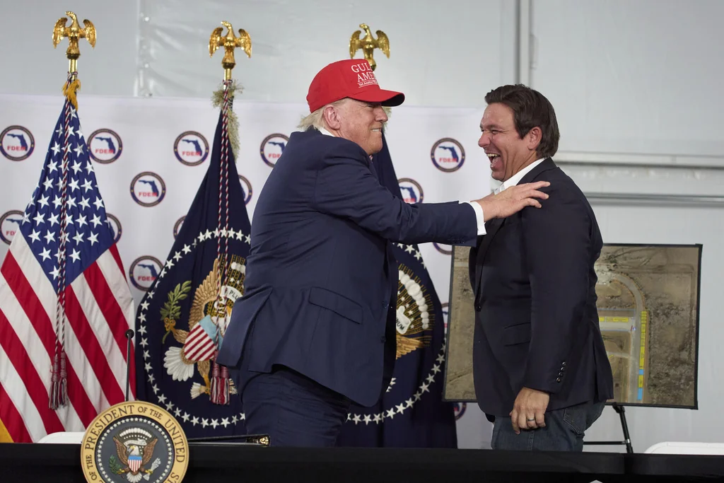 Trump tells ex-rival DeSantis ‘you’ll always be my friend’ during ICE facility visit  at george magazine