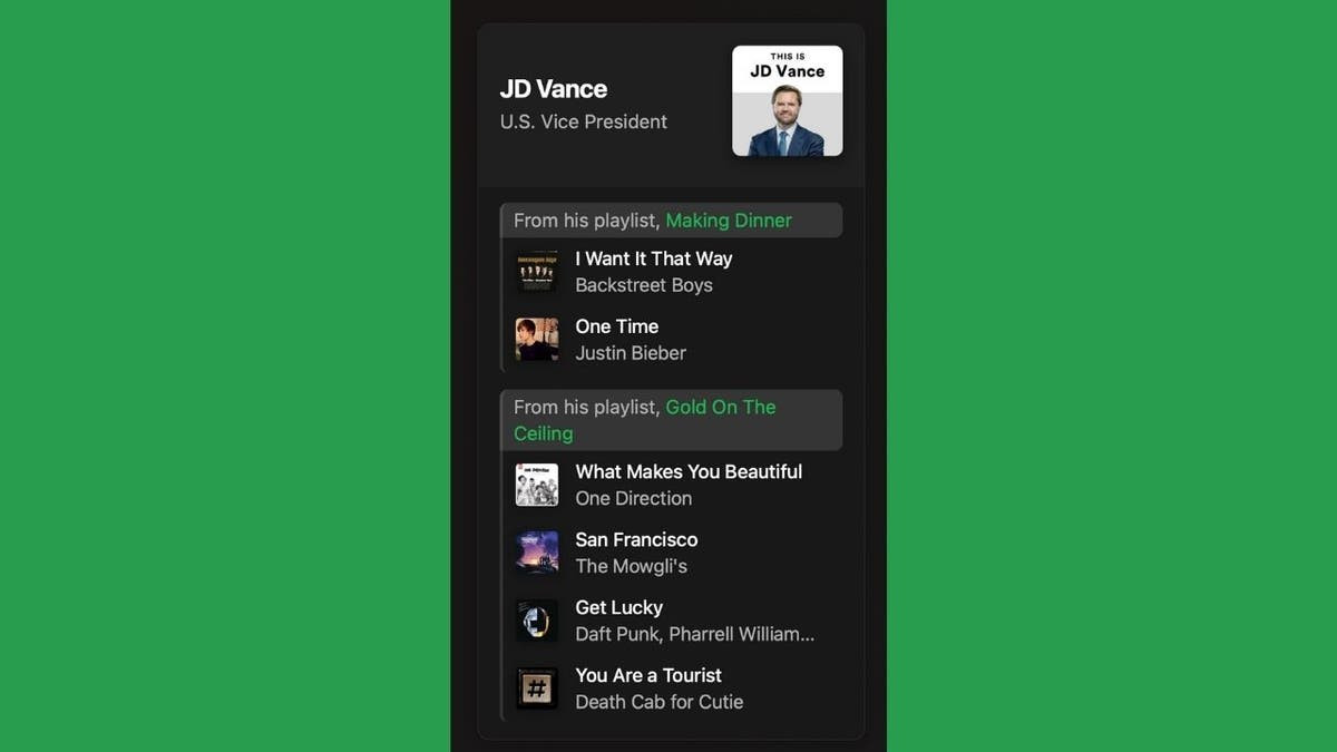 Anonymous researcher exposes politicians' hidden Spotify playlists, including Vance, Leavitt and Bondi  at george magazine