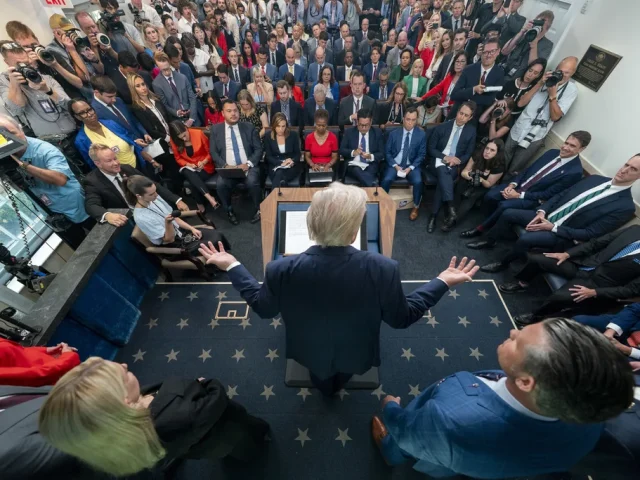 Trump rejects suggestion to build ‘big, beautiful briefing room’ for press