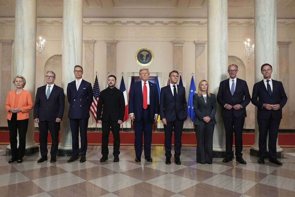 Trump and European leaders put on united front despite cracks over Ukraine war resolution  at george magazine