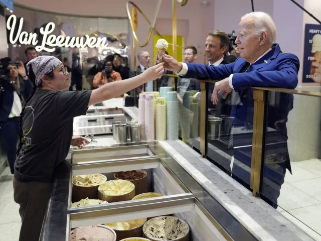 Ice cream man: Biden turns heads with trio of dessert stops