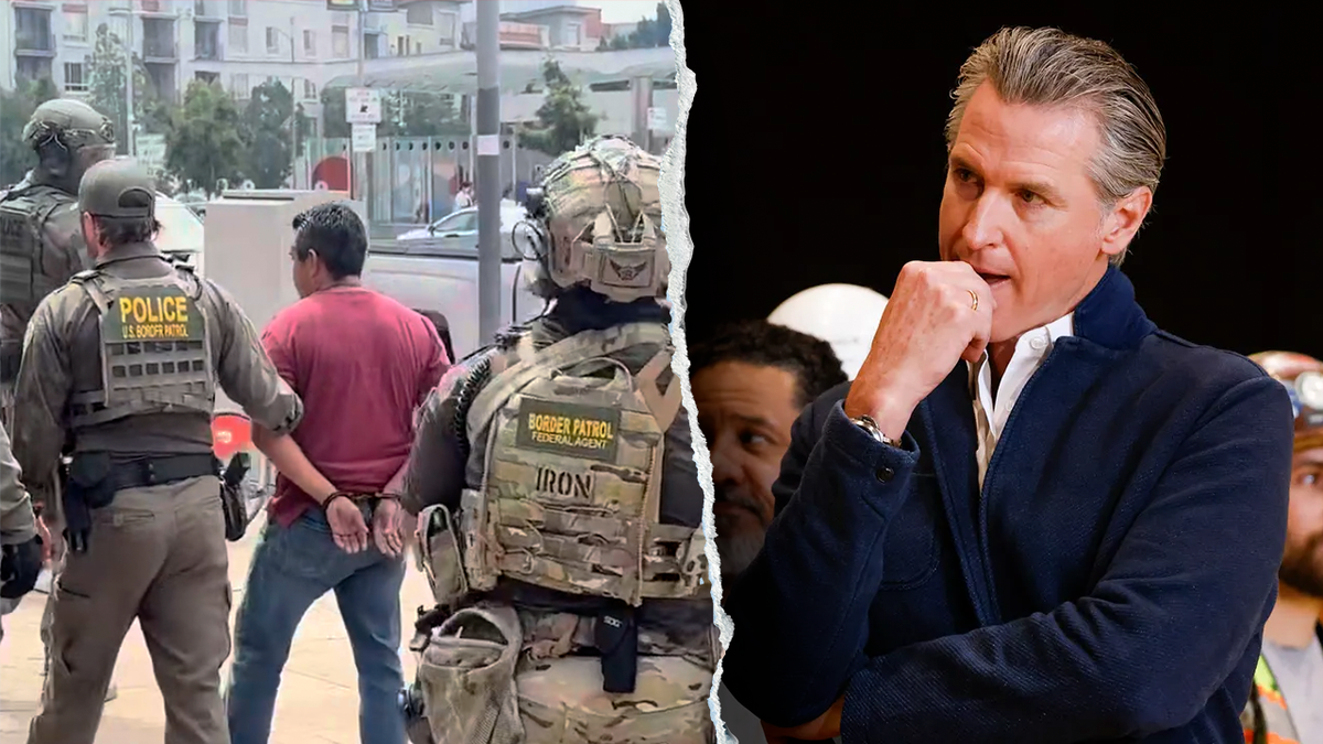 WATCH: US Border Patrol agents make arrest outside Gavin Newsom anti-Trump rally  at george magazine