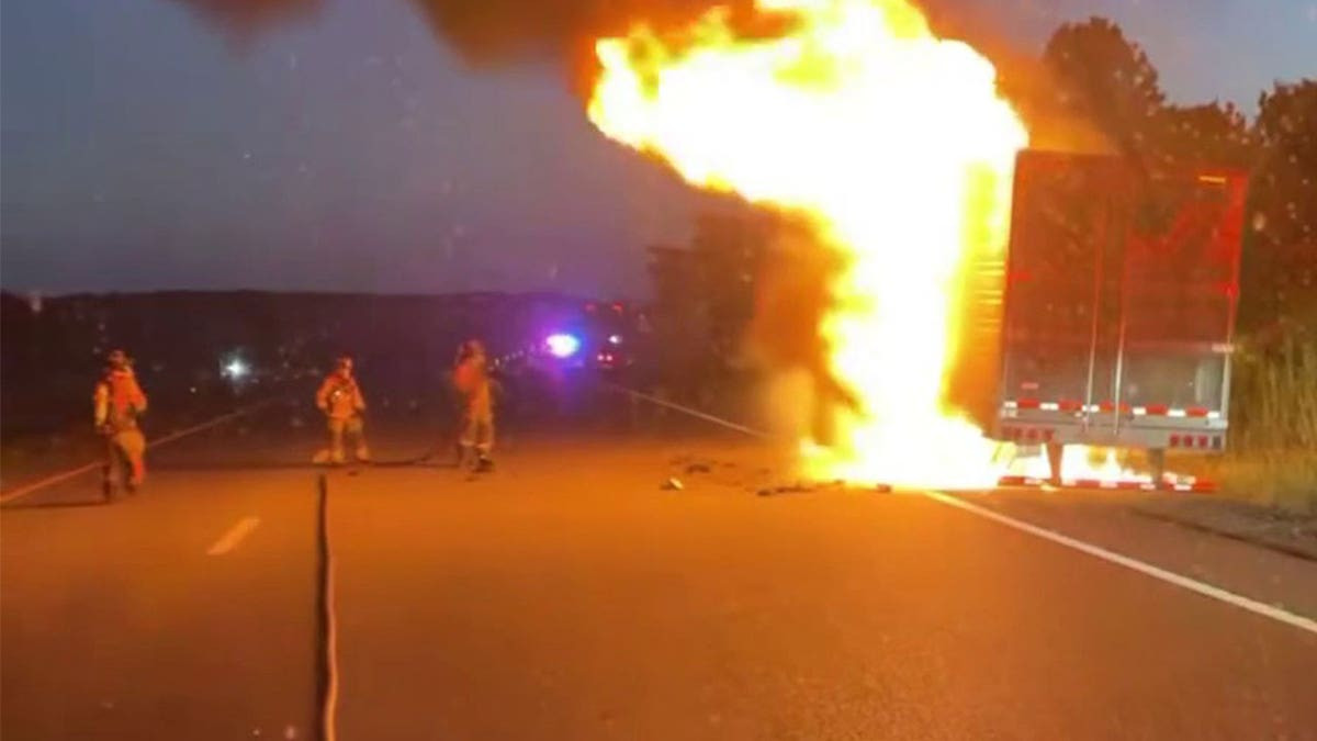 Vegan firefighter hoses down burning tractor-trailer carrying 40,000 pounds of rib-eye steaks: 'Total loss'  at george magazine