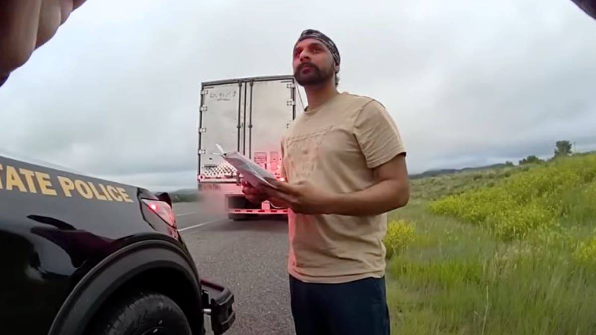 Bodycam video shows illegal immigrant truck driver speaking limited English with New Mexico officer  at george magazine