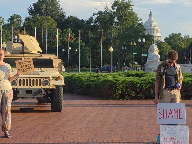 WATCH: National Guard humvees, roughly 30 troops stand guard outside DC’s Union Station amid police takeover