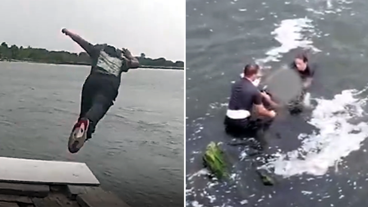 Female police officer leaps into water, fights career criminal before making arrest, video shows  at george magazine