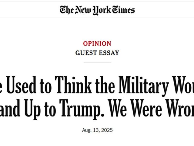 New York Times essay hoping military would ‘stand up to Trump’ draws fire on social media