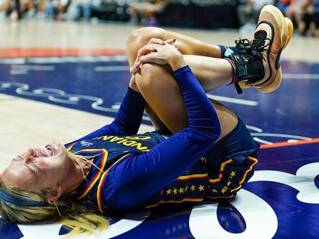 Sophie Cunningham helped off court after brutal knee injury forces early exit from Fever game