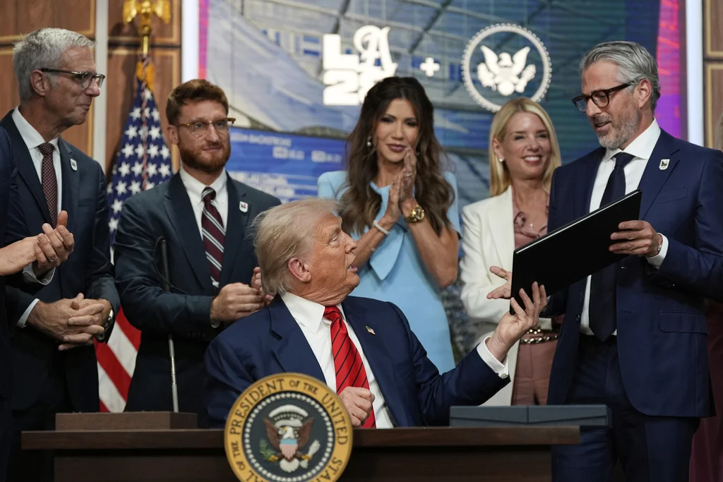 Trump appoints himself head of LA Olympics task force, mulls sending military into games for ‘safety’  at george magazine