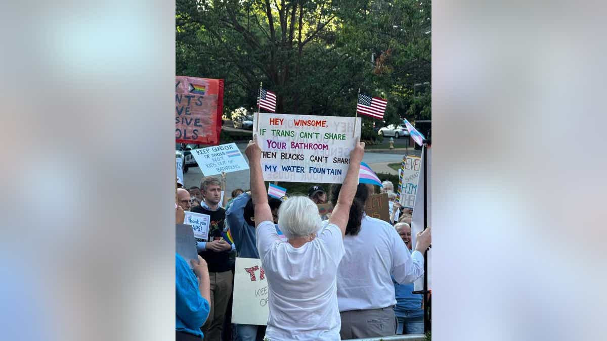 Virginia leaders condemn racist sign aimed at Lt. Gov. Winsome Earle-Sears over bathroom policy  at george magazine