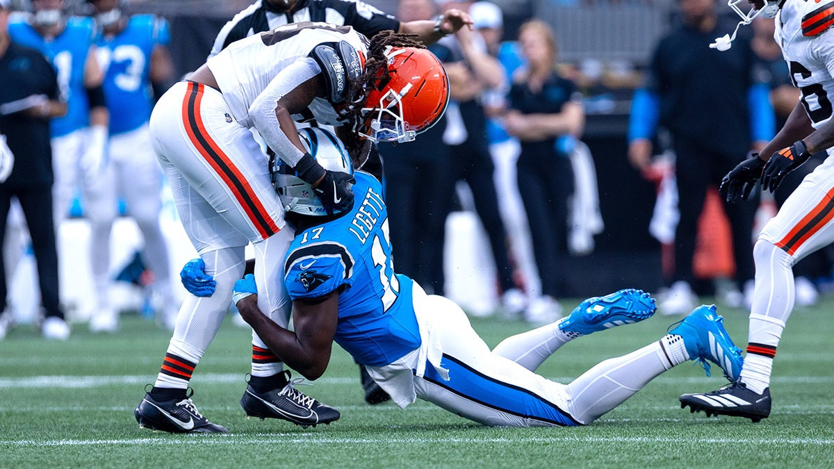 Panthers' Xavier Legette, Browns' Rayshawn Jenkins ejected after exchanging blows during preseason matchup  at george magazine