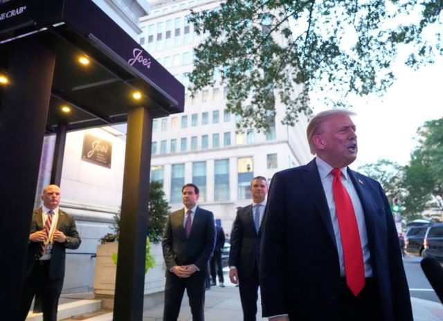 Trump denies Epstein letter and condemns Israeli strike while getting dinner in DC