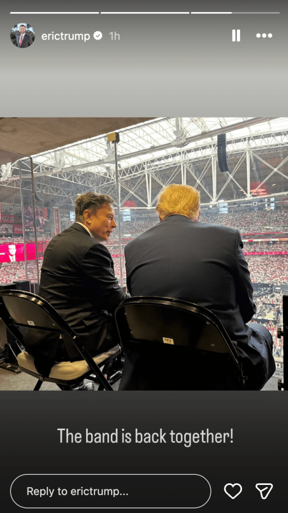 Trump and Musk shake hands during Charlie Kirk’s memorial in Arizona  at george magazine