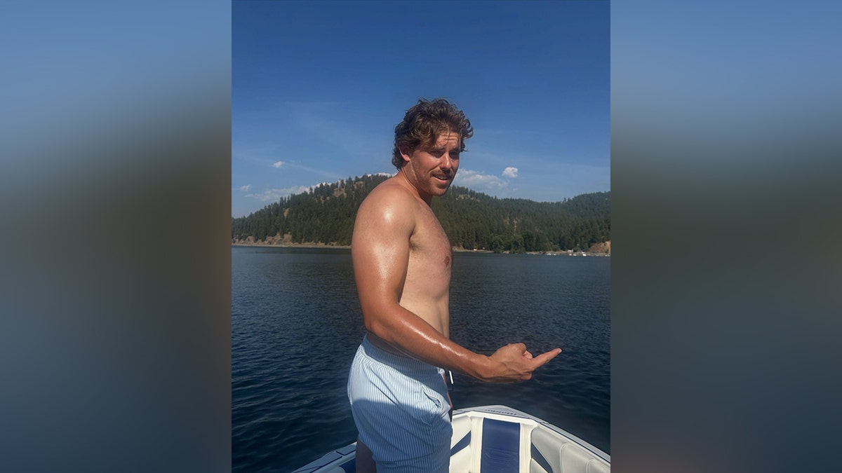 Christopher Schwarzenegger displays significant weight loss during family lake outing  at george magazine
