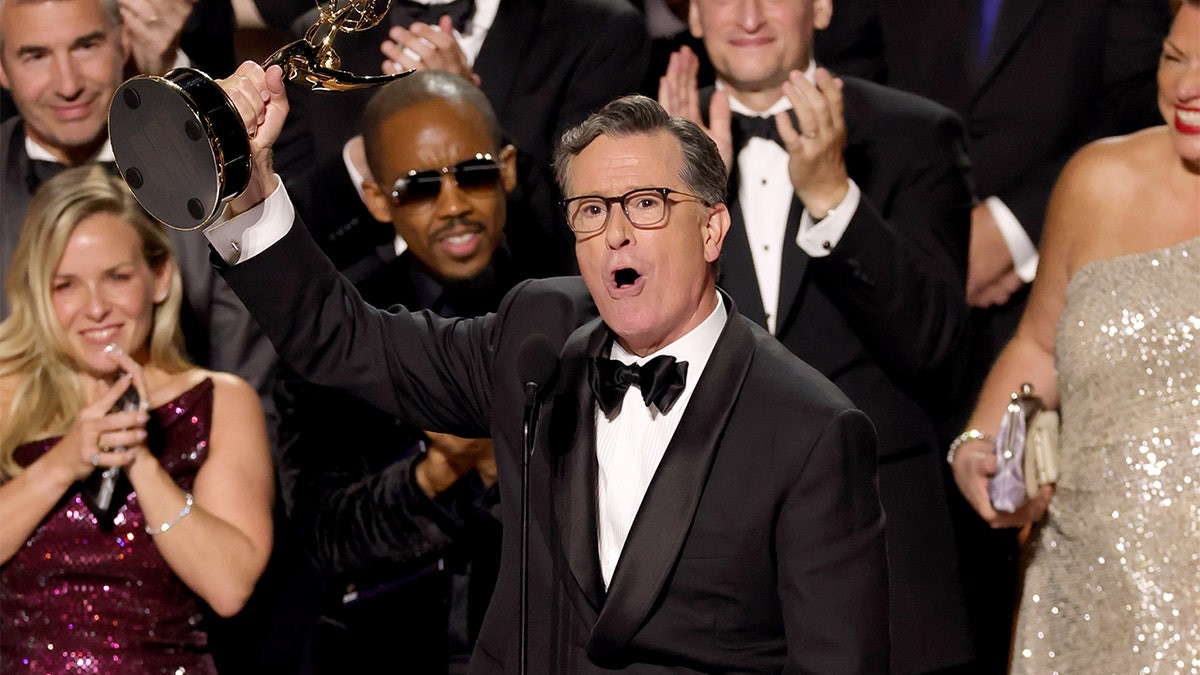 Colbert wins Emmy for 'Late Show' after cancellation, says he loves his country more than ever  at george magazine