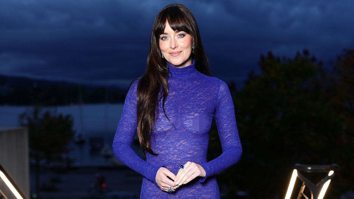 Dakota Johnson goes braless in sheer gown at Zurich Film Festival  at george magazine