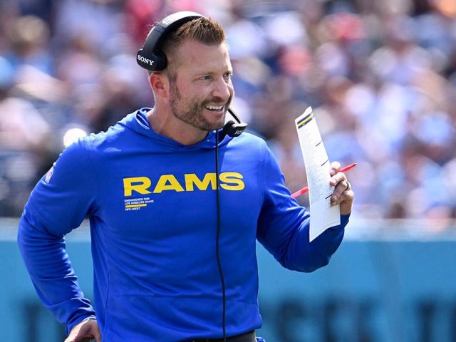 Rams coach Sean McVay tears plantar fascia during team’s win over Titans