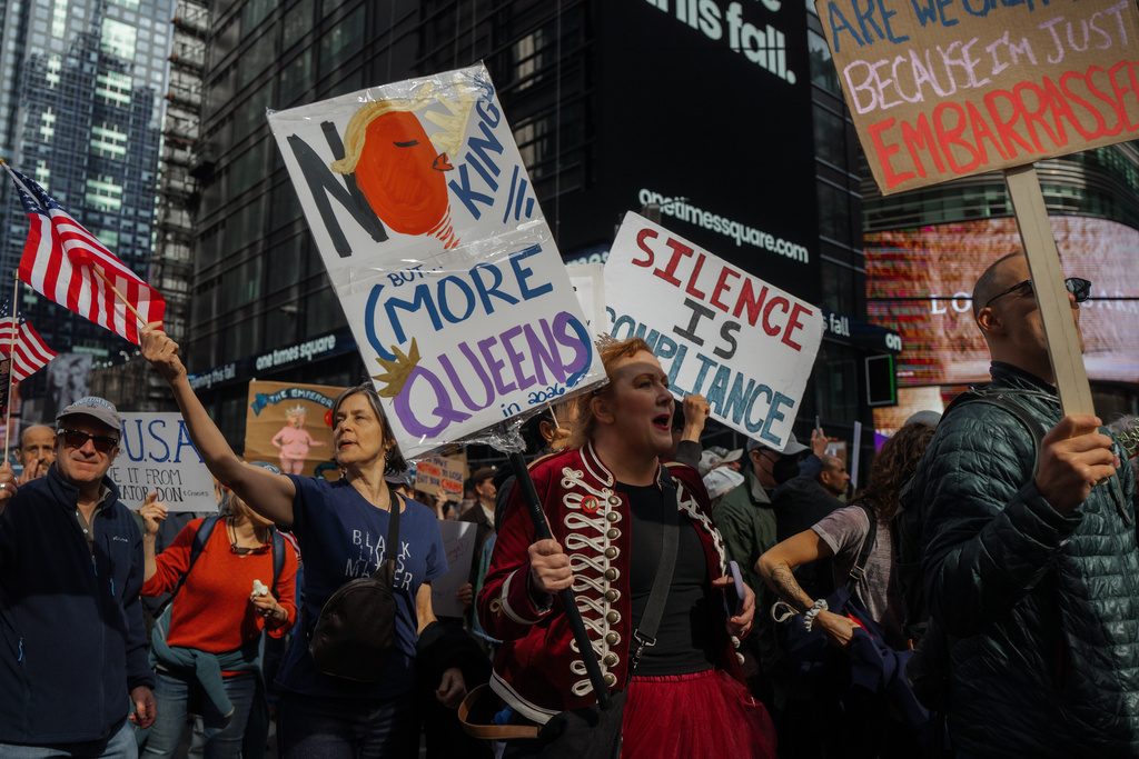 Trump posts AI video of himself showering protesters with brown liquid on ‘No Kings’ Day  at george magazine