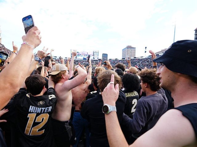 Deion Sanders seemingly stunned over potential fine for Colorado fans storming field after win