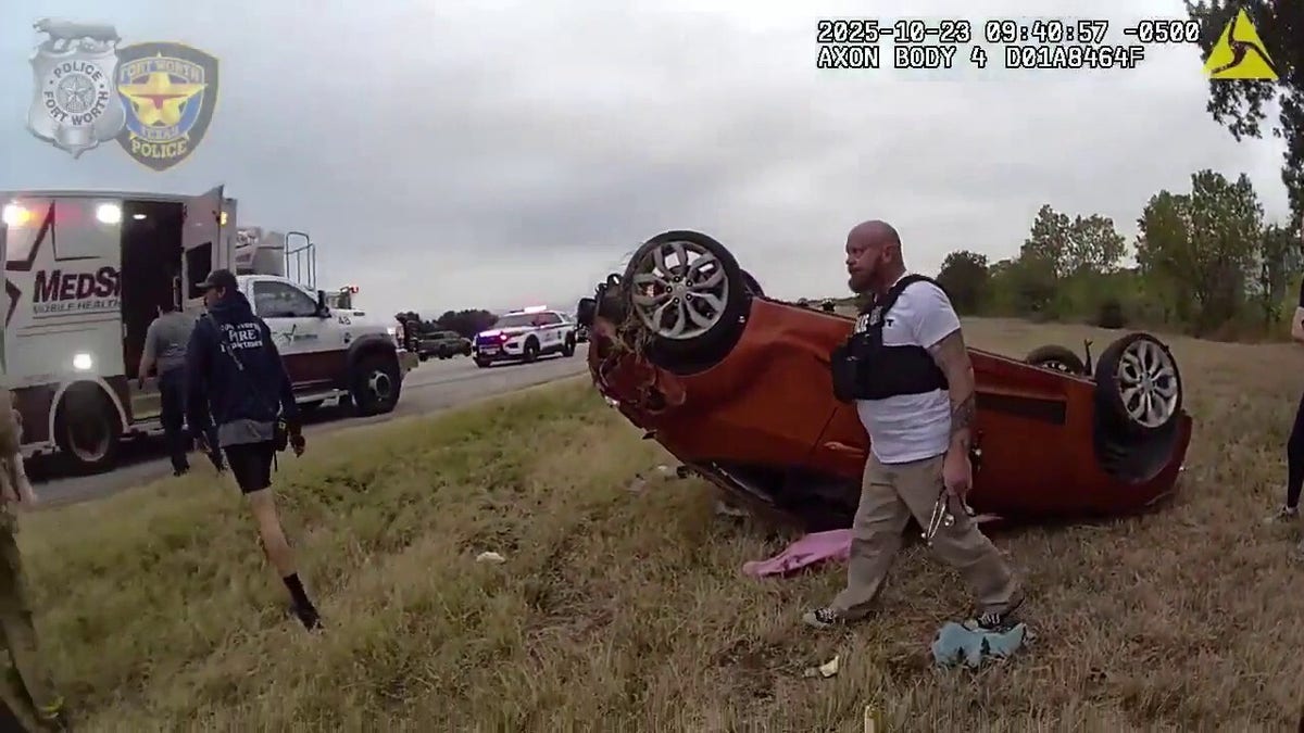 Fort Worth police and Good Samaritans rescue baby trapped under vehicle on interstate  at george magazine