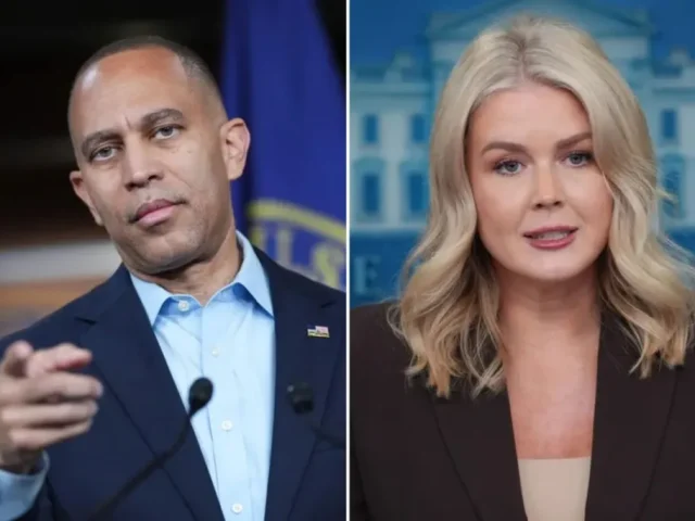 Leavitt and Jeffries trade barbs over political violence and government shutdown