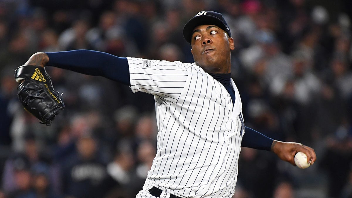 Aroldis Chapman says he'd 'retire on the spot' if ever traded back to Yankees  at george magazine