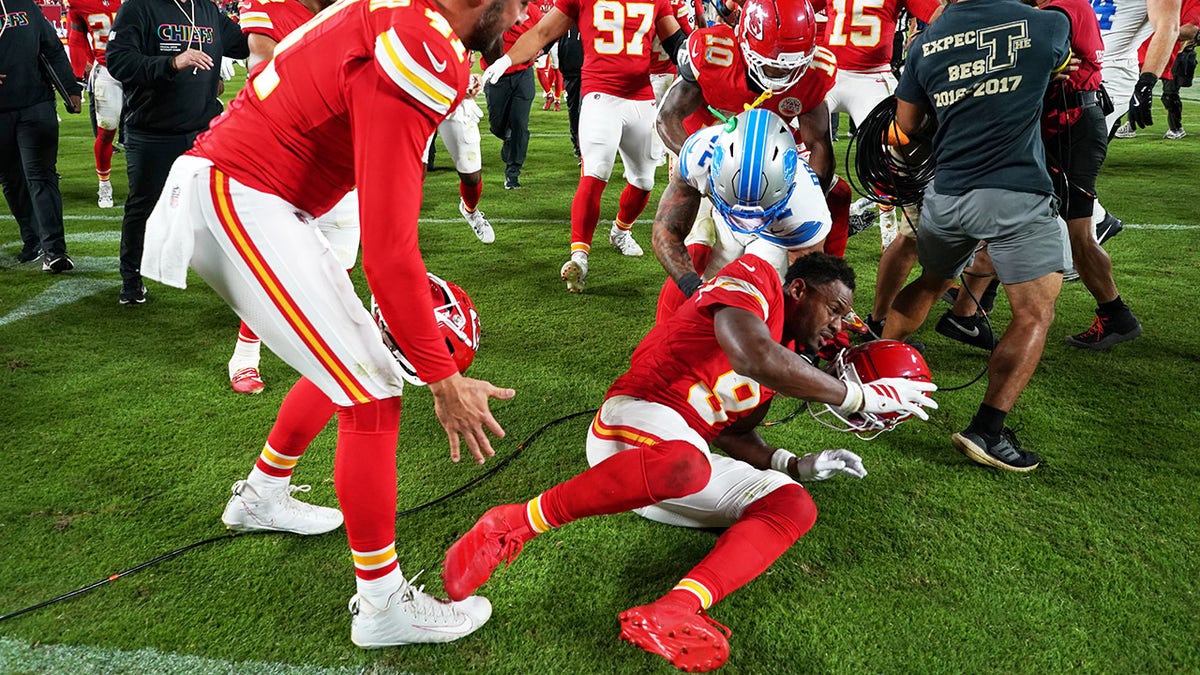 Lions' Brian Branch snubs Patrick Mahomes after loss, sparks brawl with Chiefs wide receiver  at george magazine