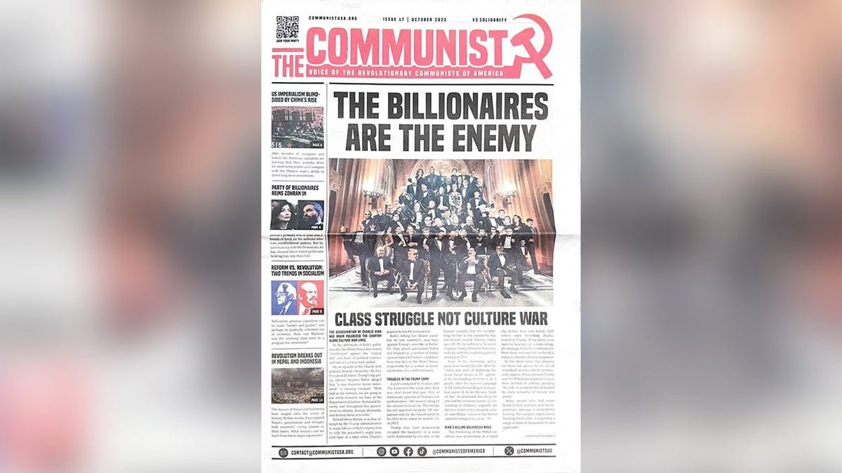 'NYU Communists' vow to fight capitalism with Marxist revolution at 'No Kings' rally  at george magazine