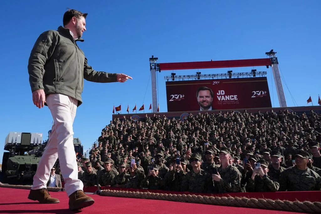 Vance promises paychecks during shutdown at Marines’ 250th anniversary event  at george magazine