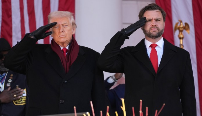 Marine veteran Vance joins Trump for Arlington ceremony honoring fallen troops  at george magazine