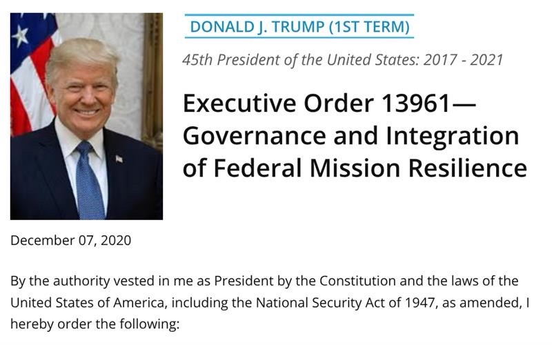 Executive Order 13961: Refutation and Utter Debunking of Constitutional Usurpation Claims and Analysis of Federal Mission Resilience  at george magazine