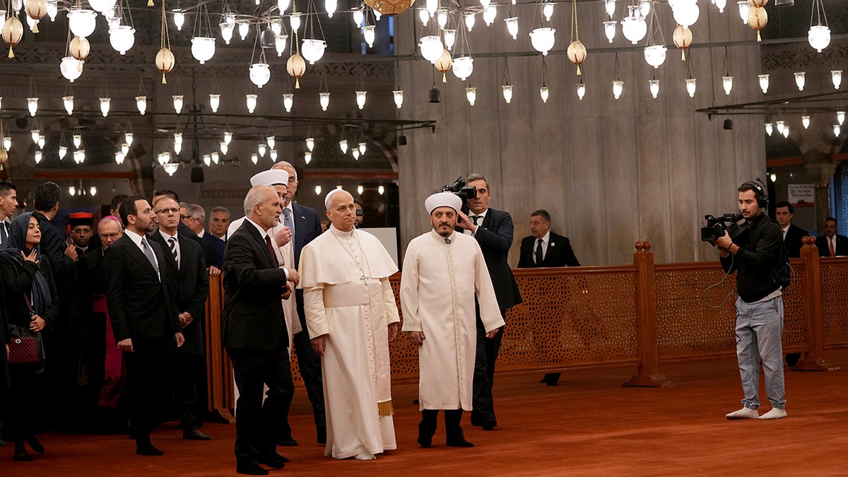 Pope Leo tours Istanbul's famous Blue Mosque, declines to pray alongside imam at george magazine