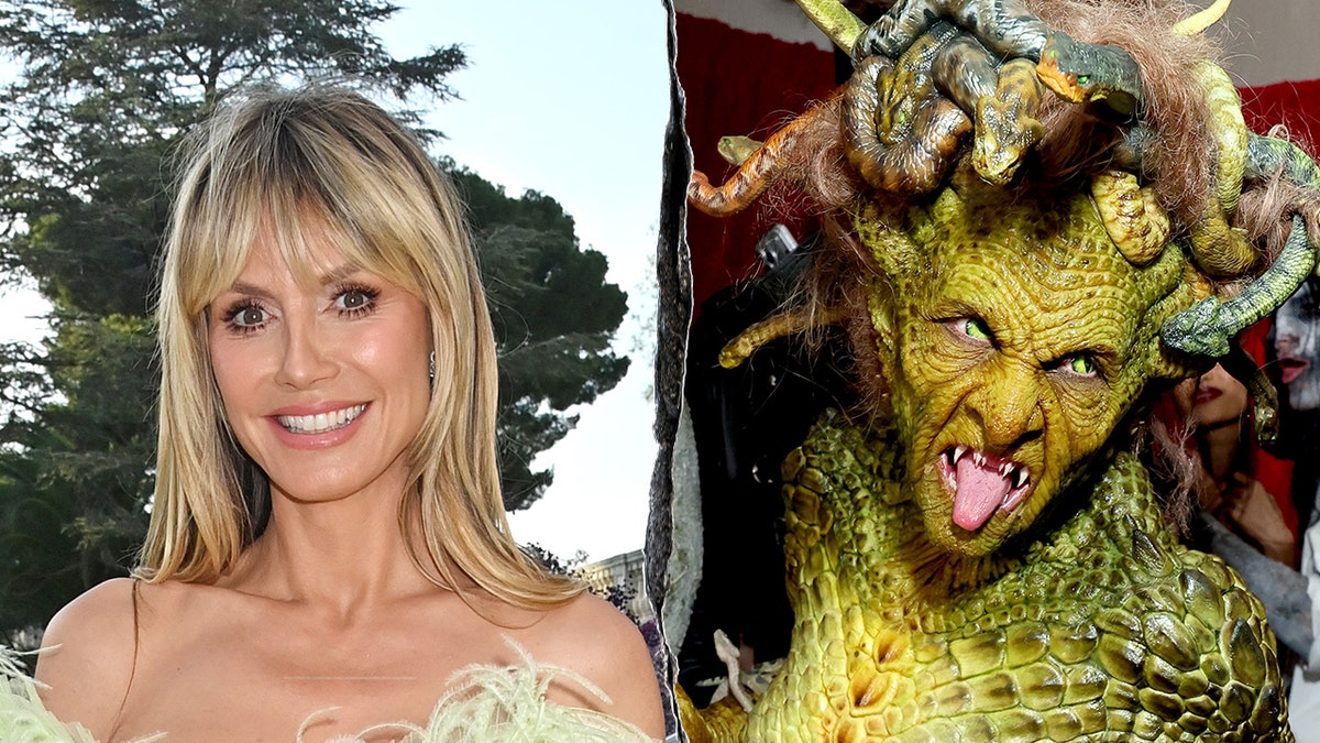 Heidi Klum transforms into mythological Medusa for Halloween with hand-painted bodysuit  at george magazine