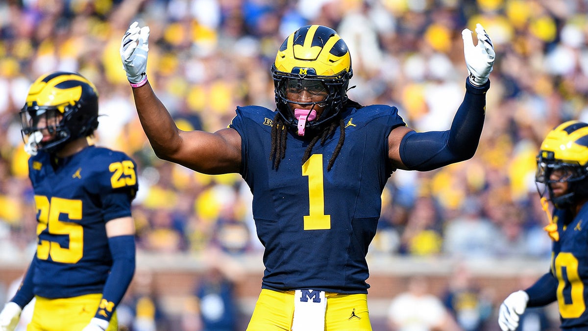 Michigan player draws unsportsmanlike conduct penalty after helmet makes contact with ref in heated exchange  at george magazine